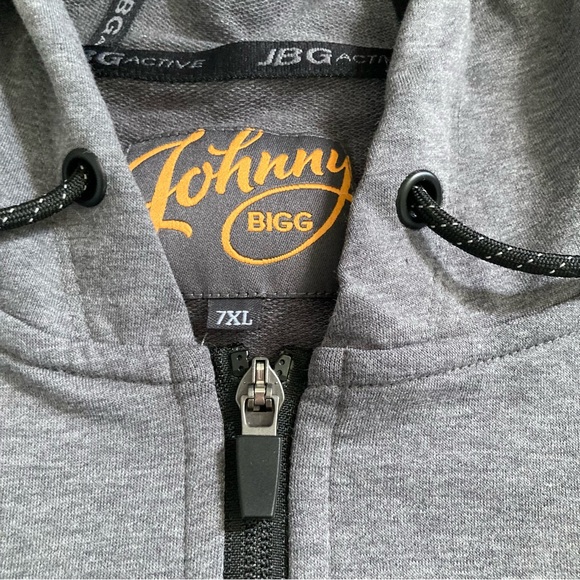 NWT Johnny Bigg active hoodie sweatshirt full zip gray moisture wicking 7XL - Picture 7 of 12